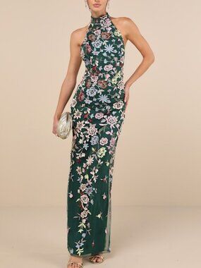 Lulus | Dresses | Garden Bliss Emerald Green Cutout Maxi Dress